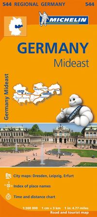 bokomslag Thuringen Sachsen Michelin 544 delkarta : 1:300000