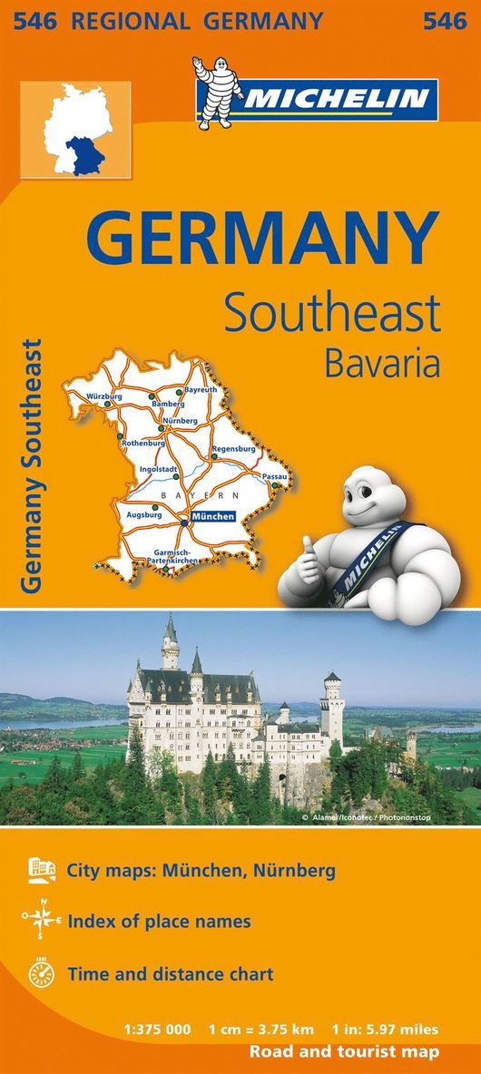 Germany Southeast, Bavaria - Michelin Regional Map 546 1