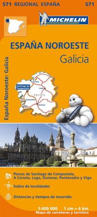bokomslag Galicia Michelin 571 delkarta Spanien : 1:400000