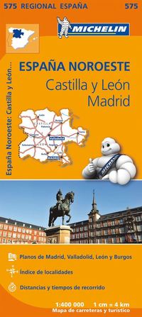 bokomslag Castilla y Leon Madrid Michelin 575 delkarta Span. : 1:400000