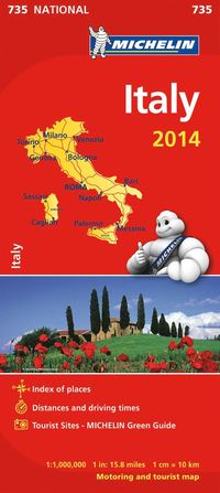 bokomslag Italien 2014 Michelin 735 karta : 1:1milj