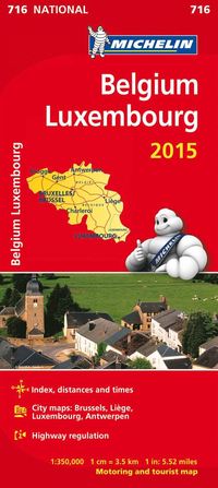 bokomslag Belgien Luxemburg 2015 Michelin 716 karta : 1:350000