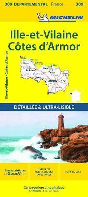 bokomslag Cotes-d'Armor, Ille-et-Vilaine - Michelin Local Map 309