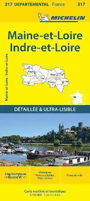 bokomslag Indre-et-Loire Maine-et-Loire - Michelin Local Map 317