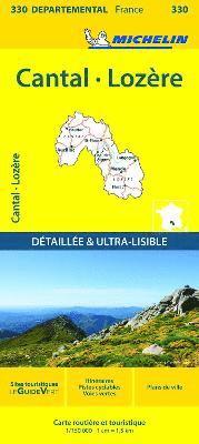 bokomslag Cantal, Lozire - Michelin Local Map 330