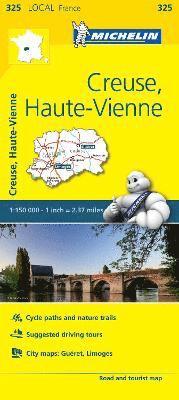 bokomslag Creuse, Haute-Vienne - Michelin Local Map 325