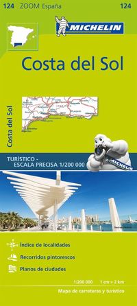 bokomslag Costa del Sol Michelin 124 delkarta Spanien : 1:200.000