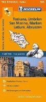 bokomslag Michelin Toskana, Umbrien, San Marino, Marken, Latium, Abruzzen. Straßen- und Tourismuskarte 1:400.000