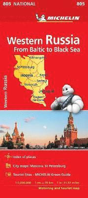 bokomslag Western Russia - Michelin National Map 805