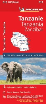 bokomslag Tanzania & Zanzibar - Michelin National Map 810