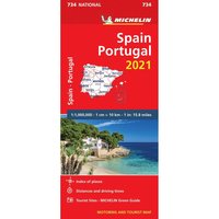 bokomslag Spanien Portugal 2021 Michelin 734 Karta