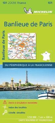 bokomslag Michelin Vororte von Paris. Straßen- und Tourismuskarte 1:53.000