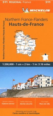 bokomslag Nord-Pas-de-Calais, Picardy - Michelin Regional Map 511
