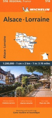 bokomslag Alsace Lorraine - Michelin Regional Map 516