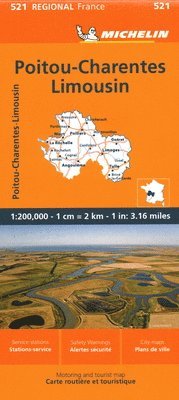 bokomslag Poitou-Charentes - Michelin Regional Map 521
