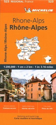 bokomslag Rhone-Alps - Michelin Regional Map 523