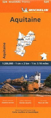 bokomslag Aquitaine - Michelin Regional Map 524