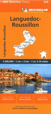 bokomslag Languedoc-Roussillon - Michelin Regional Map 526