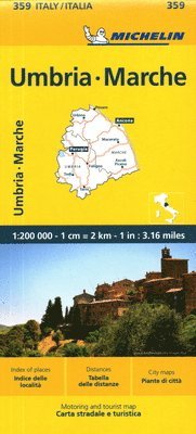 bokomslag Marche & Umbria - Michelin Local Map 359