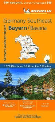 bokomslag Germany Southeast, Bavaria - Michelin Regional Map 546