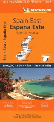 bokomslag Spain East, Valencia, Murcia - Michelin Regional Map 577