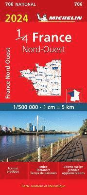 bokomslag Northwestern France 2024 - Michelin National Map 706: Map