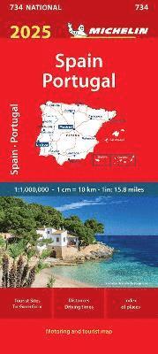 bokomslag Spain & Portugal 2025 - Michelin National Map 734