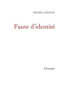 bokomslag Faute d'identité