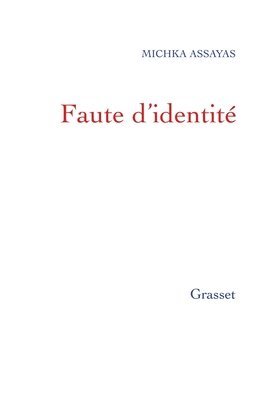 bokomslag Faute d'identité