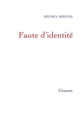 bokomslag Faute d'identité