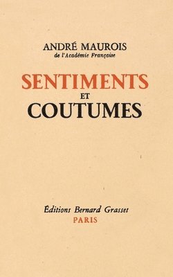 bokomslag Sentiments et coutumes