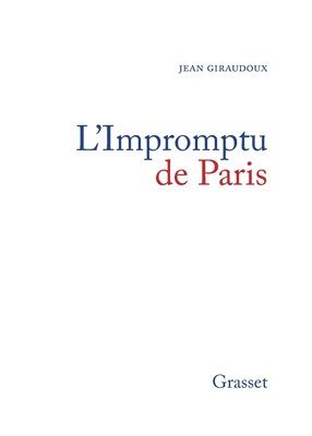 bokomslag L'impromptu de Paris