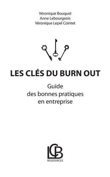 bokomslag Les cls du burn out