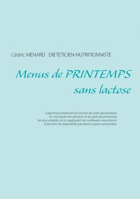 bokomslag Menus de printemps sans lactose