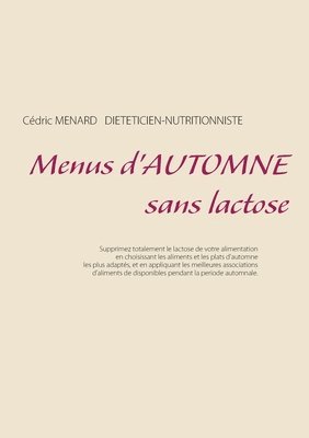 Cédric Menard - Menus d'automne sans lactose, Häftad