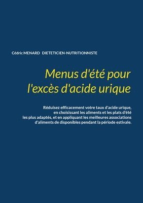 Cédric Menard, Cédric MENARD - Menus d'été pour l'excès d'acide urique., Häftad