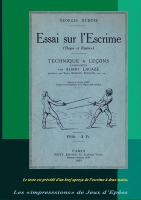 bokomslag Essai sur l'Escrime (Dague et Rapire)