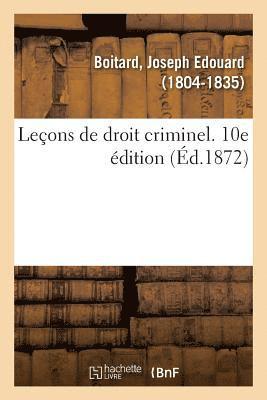 bokomslag Leçons de Droit Criminel. 10e Édition