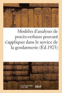 bokomslag Modles d'Analyses de Procs-Verbaux Pouvant s'Appliquer  Tous Les Cas