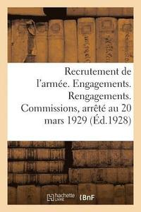 bokomslag Recrutement de l'Armée. Engagements. Rengagements. Commissions