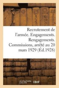 bokomslag Recrutement de l'Armee. Engagements. Rengagements. Commissions