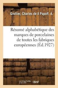 bokomslag Resume Alphabetique Des Marques de Porcelaines de Toutes Les Fabriques Europeennes