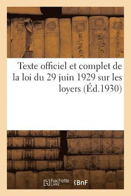 Loi Du 29 Juin 1929 Sur Les Loyers, Modifiant Et Compltant La Loi Du 1er Avril 1926 1