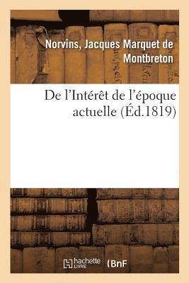 bokomslag de l'Intérêt de l'Époque Actuelle