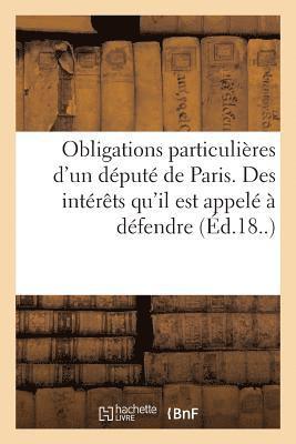 bokomslag Obligations Particulières d'Un Député de Paris