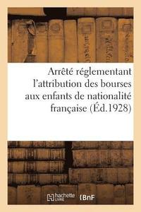 bokomslag Arrete Reglementant l'Attribution Des Bourses