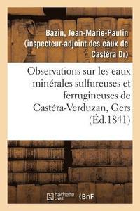 bokomslag Observations Sur Les Eaux Minerales Sulfureuses Et Ferrugineuses de Castera-Verduzan, Gers