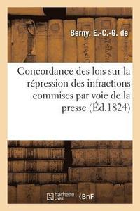 bokomslag Concordance Des Lois Sur La Repression, La Poursuite Et Le Jugement