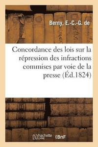 bokomslag Concordance Des Lois Sur La Répression, La Poursuite Et Le Jugement