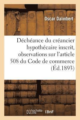 Vote Du Concordat. Dchance Du Crancier Hypothcaire Inscrit 1